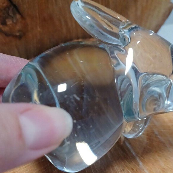 Vintage Napcoware Art Glass Elephant Figurine Paperweight Statue 4.5" Trunk Up - Picture 9 of 9